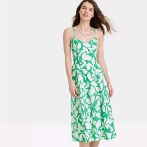 Green midi floral